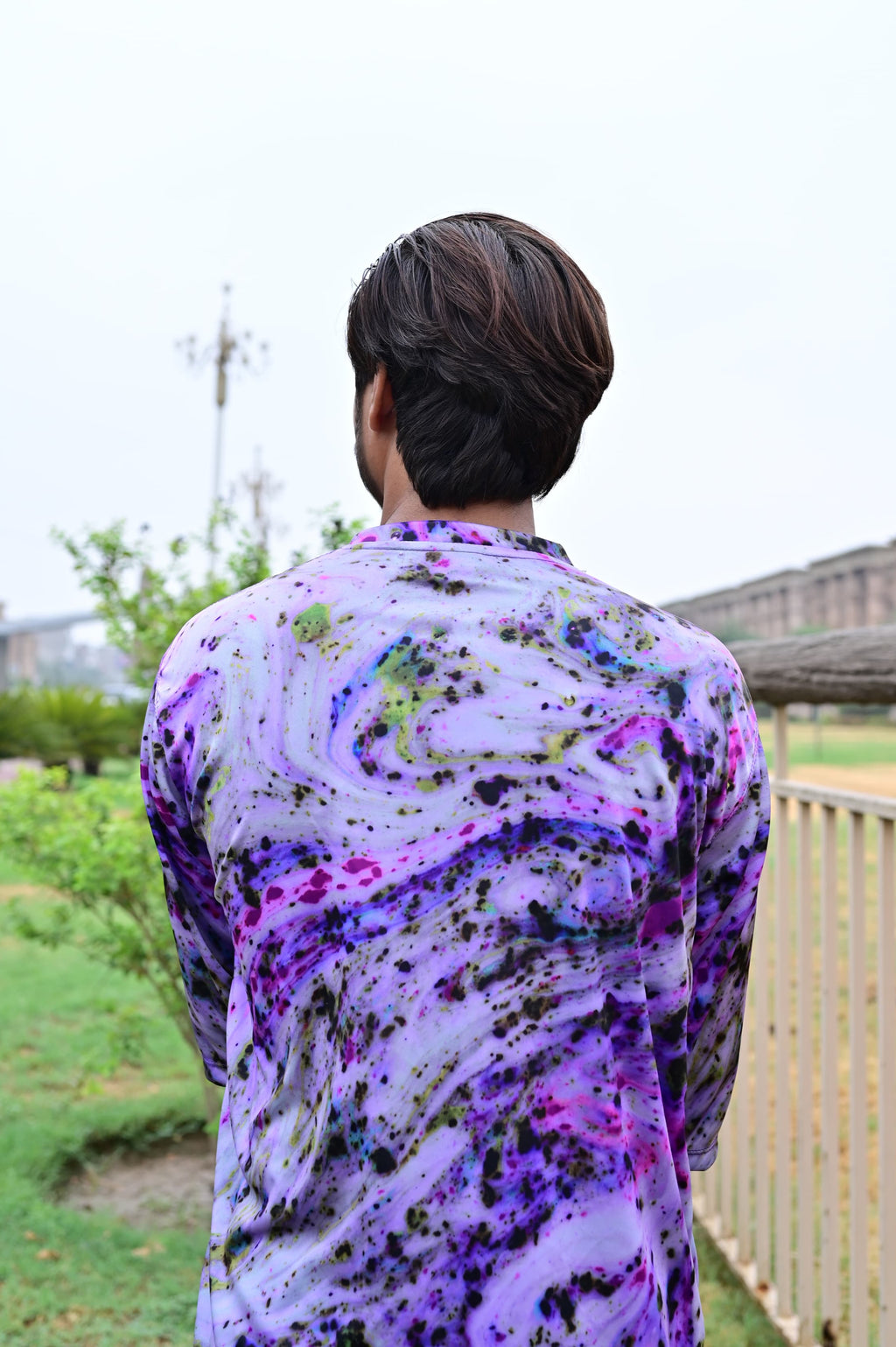 Acid Wash Pattern Graphic Tee For Men and Women