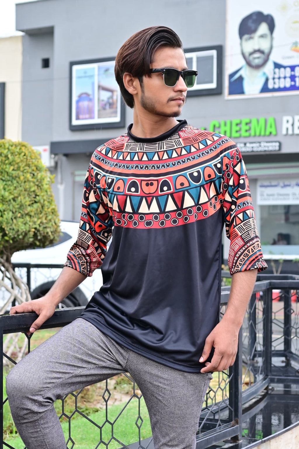 African Pattern Graphic Tee For Men